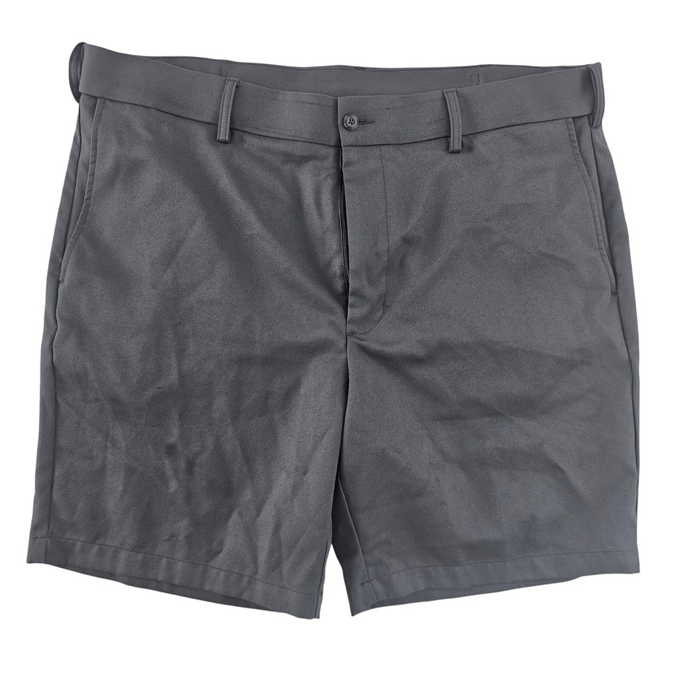 Perry Ellis Portfolio Mens Shorts 40 Dark Gray Flat Front Polyester Golf Casual